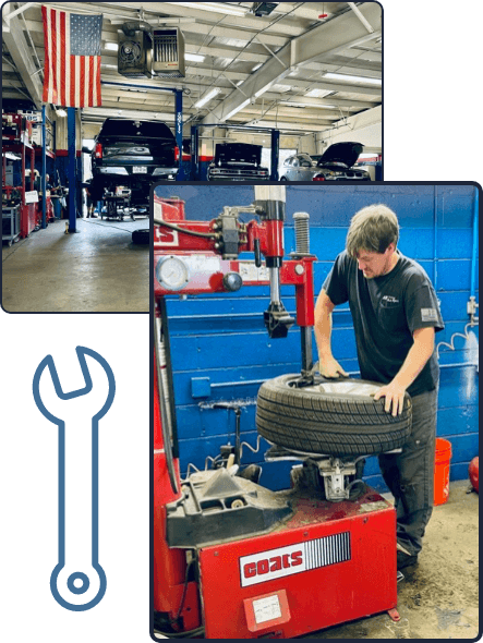 image of ABS Unlimited technician replacing tires in Fairfax, VA